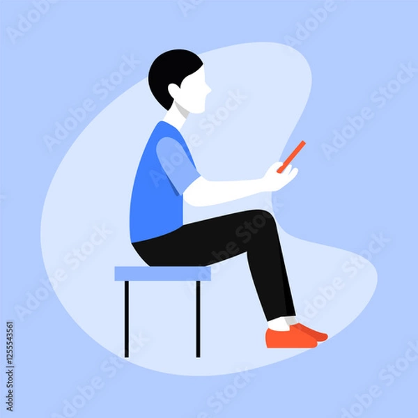 Fototapeta Modern Digital business people working character vector Illustration design. Simple and minimalist vector illustration.