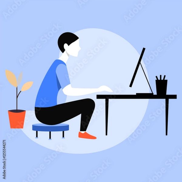 Fototapeta Modern Digital business people working character vector Illustration design. Simple and minimalist vector illustration.