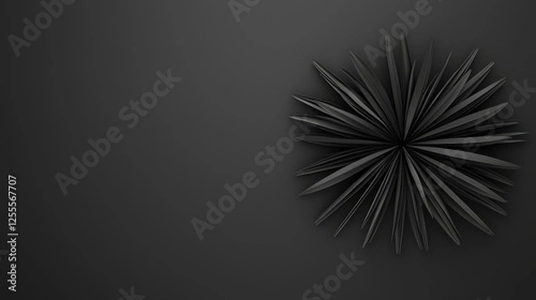 Fototapeta Abstract black starburst design on dark background for modern art and minimalist projects