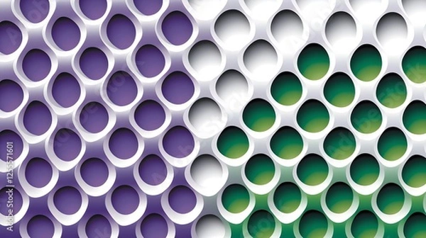 Fototapeta Vibrant Honeycomb Pattern with Purple and Green Gradient Design