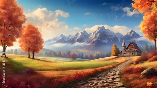 Obraz autumn landscape in the mountains