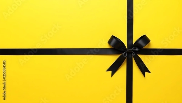 Fototapeta yellow bow on a white background