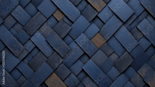 Fototapeta Dark Blue Woven Texture Background with Varying Shades and Patterns for Creative Design Projects