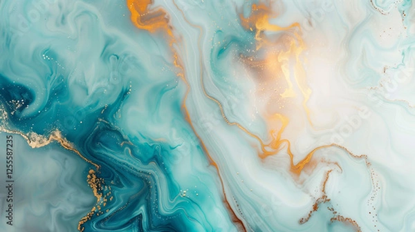 Obraz blue and gold marble