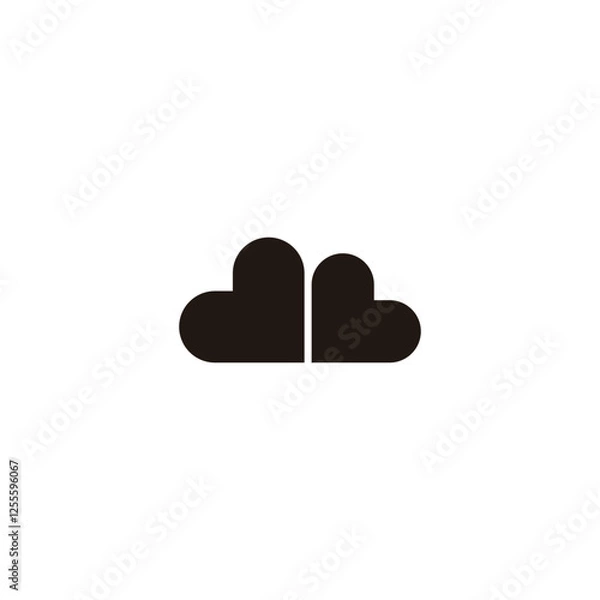 Fototapeta Hearts, cloud geometric symbol simple logo vector
