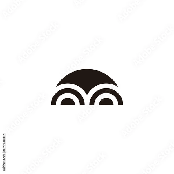 Fototapeta Letter m circles geometric symbol simple logo vector