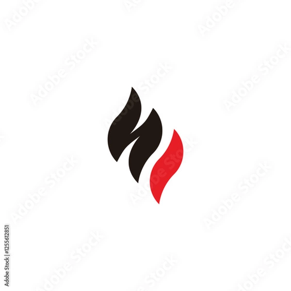 Fototapeta Letter Sm fire geometric symbol simple logo vector