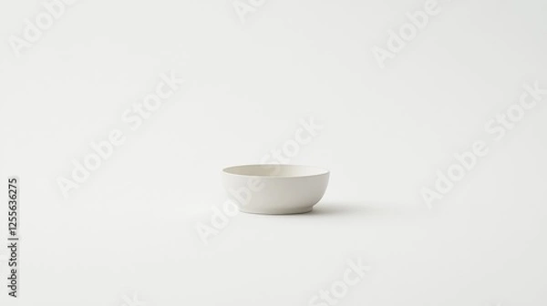 Obraz Minimalist White Ceramic Bowl on Plain Background Emphasizing Simplicity and Elegance