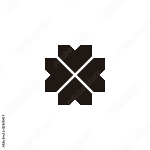 Fototapeta Four heart, square geometric symbol simple logo vector