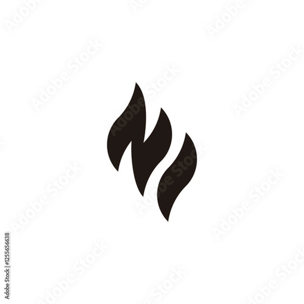 Fototapeta Letter NI fire geometric symbol simple logo vector