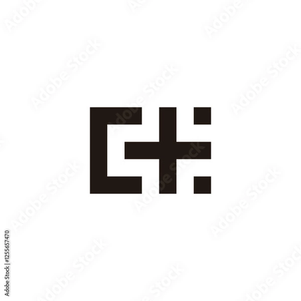 Obraz Letter C plus, square geometric symbol simple logo vector