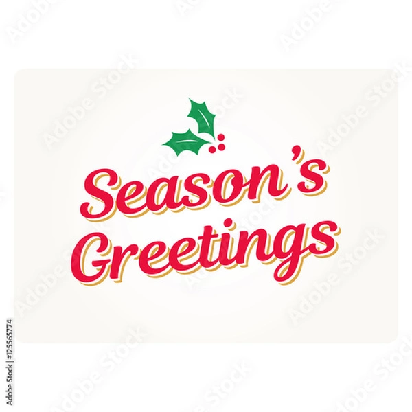 Fototapeta Karta z pozdrowieniami z jemioć. Edytowalny projekt wektorów.