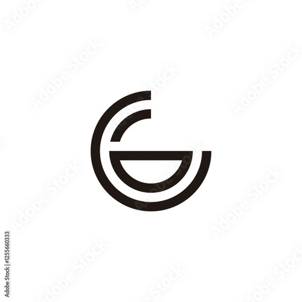 Fototapeta Letter G smile, circle geometric symbol simple logo vector
