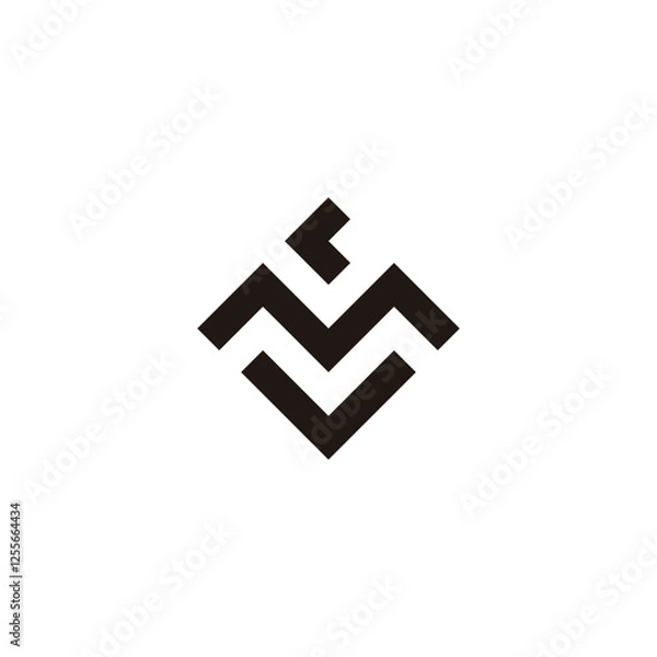 Fototapeta Letter cMv square geometric symbol simple logo vector