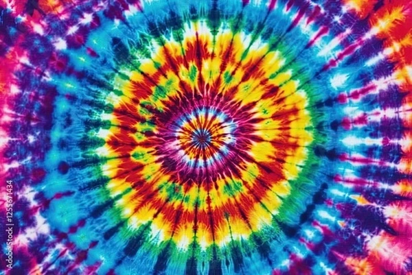 Fototapeta Abstract textured spiral folded rainbow colorful tie dye textured background. Colorful tie dye pattern abstract background.