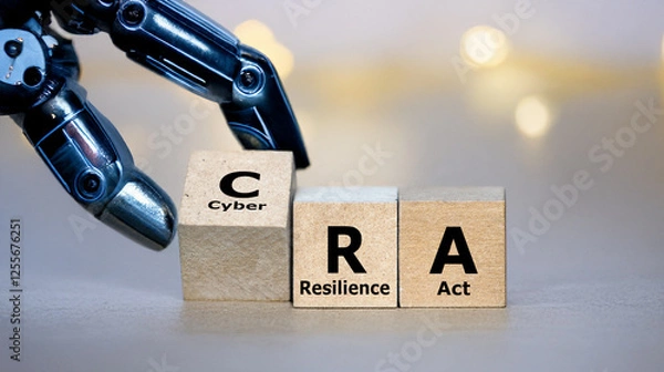 Obraz Cubes form the expression Cyber Resilience Act (CRA).