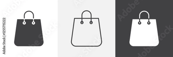 Fototapeta Shopping bag vector icons collection graphic designs for ui designs