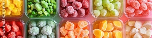 Fototapeta Close-up shot of various colored candies