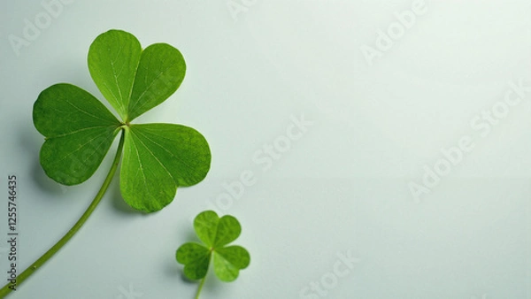Fototapeta Vibrant Four-Leaf Clover: Symbol of Luck for St. Patrick's Day Marketing, Spring Celebrations, and Cultural Events