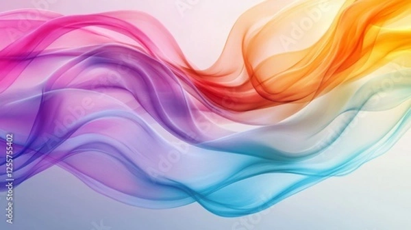 Fototapeta Colorful Flowing Fabric Waves Abstract Background