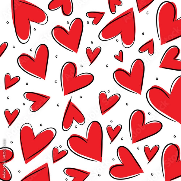 Obraz Love pattern background with heart. Valentines Day template.