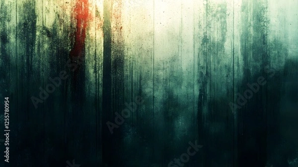 Fototapeta Dark bloody wallpaper with red cross on grunge textured cardboard background and paper elements