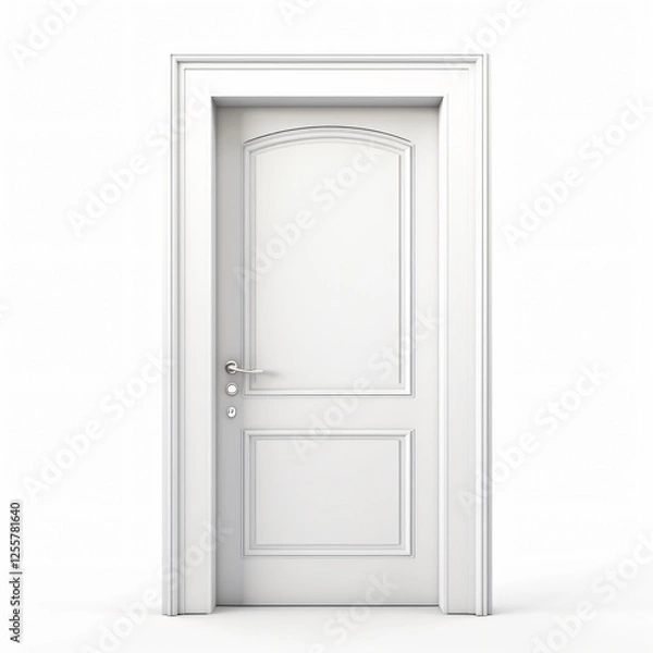 Fototapeta Minimalist White Door Isolated Image