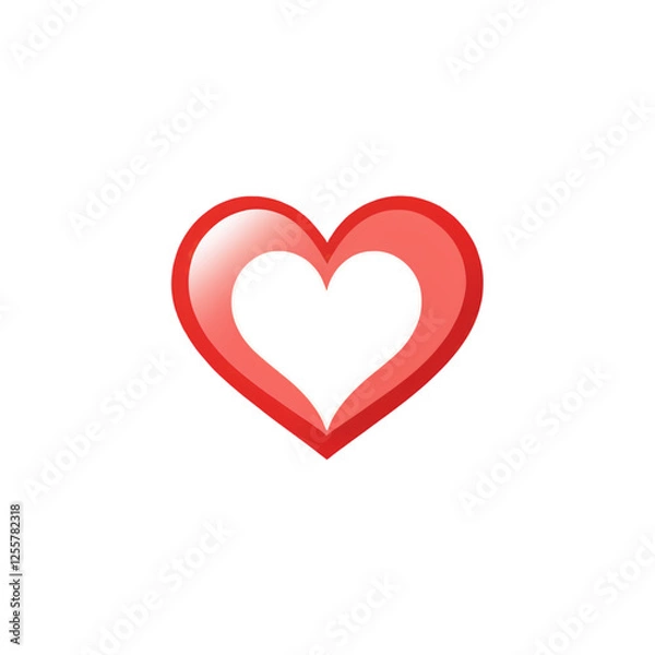 Fototapeta Red Love Heart Icon Design - Transparent PNG for Graphic Design, Digital Artwork, Social Media, Websites, and Creative Projects