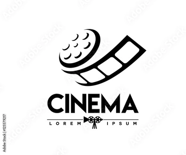 Fototapeta abstract cinema logo vector template isolated on white background