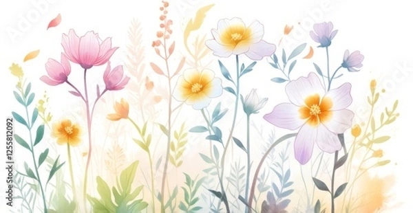 Obraz flores estilo acuarela