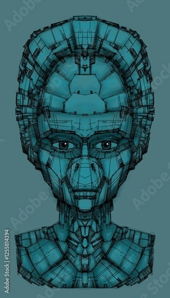 Fototapeta Alien creature, sketch, character idea for horror or game - digital painting.