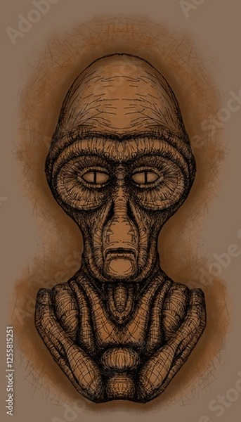 Fototapeta Alien creature, sketch, character idea for horror or game - digital painting.