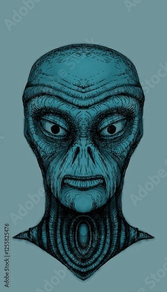 Fototapeta Alien creature, sketch, character idea for horror or game - digital painting.