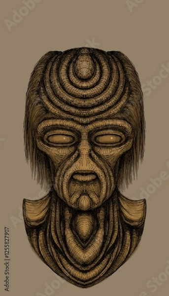 Fototapeta Alien creature, sketch, character idea for horror or game - digital painting.