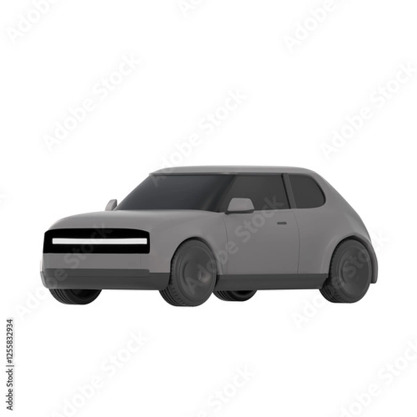 Fototapeta lowpoly 3d black car icon object	
