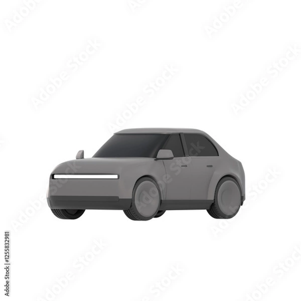 Fototapeta lowpoly 3d black car icon object	