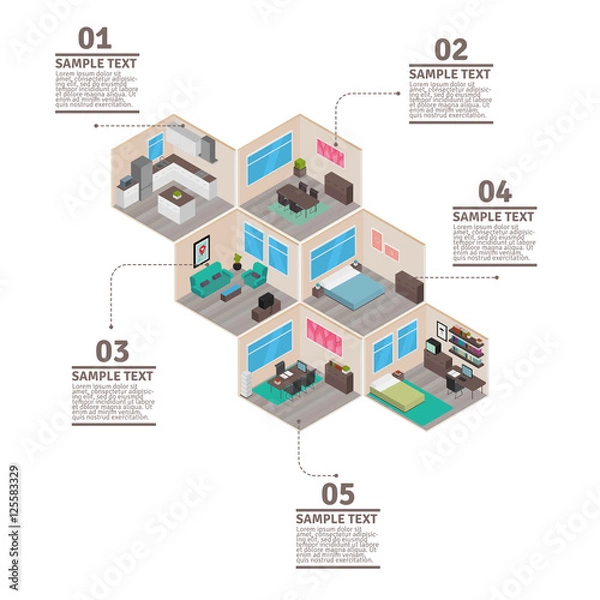 Obraz Isometric houses