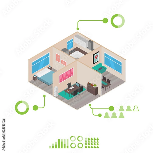 Obraz Isometric houses