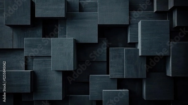 Fototapeta Abstract Dark Geometric Cube Pattern Background