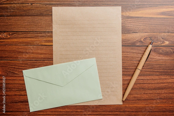 Fototapeta 机に置かれたレターセット