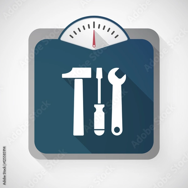 Obraz Long shadow weight scale with a tool set