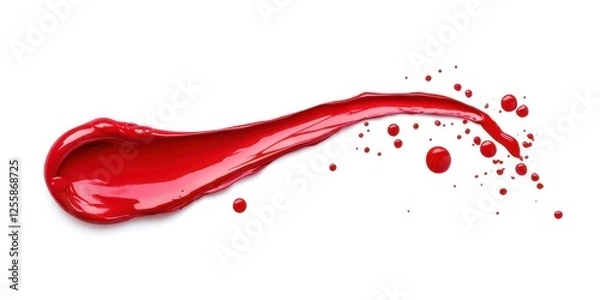 Fototapeta Red line with red splatters on it