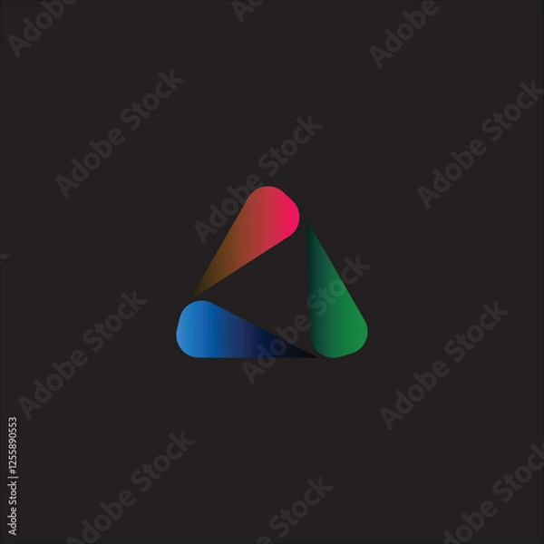 Fototapeta Color Triangle Logo fully editable vector template