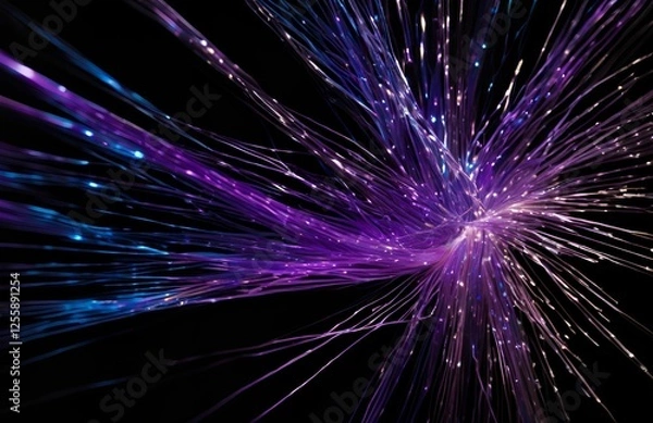 Obraz Bright bursts of colorful fireworks explode in the night sky, illuminating the darkness with vibrant light and energy