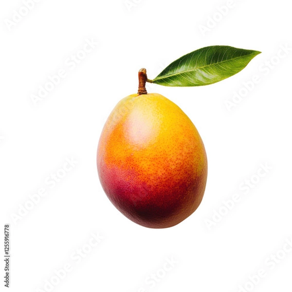Fototapeta pear with leaf isolated on white background.