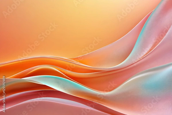 Fototapeta Abstract waving fabric with smooth gradient. Use for art background, presentation wallpaper, graphic or product display