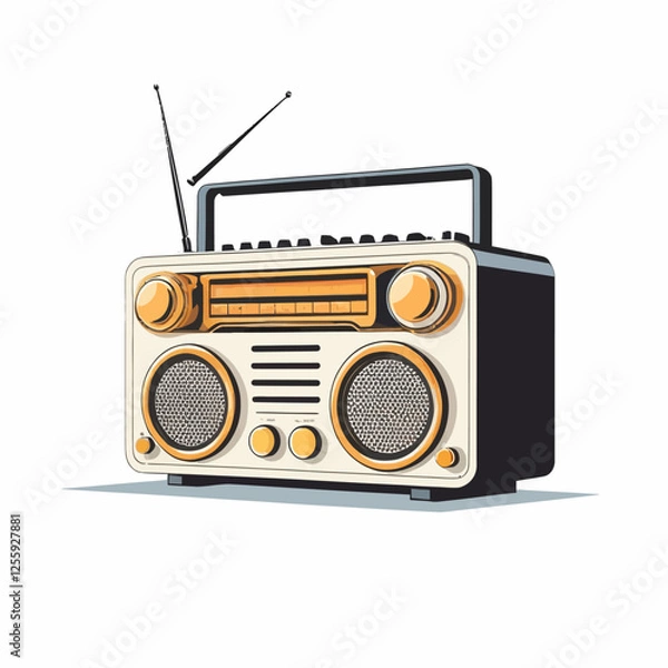 Obraz 3D Radio,World radio day,vector illustration.	

