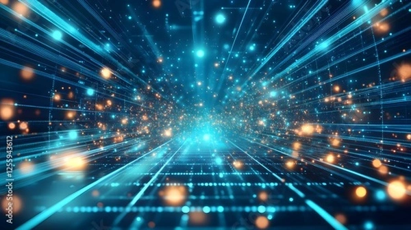 Obraz Abstract Digital Data Stream Visualization