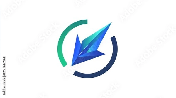 Fototapeta Abstract arrow graphic design, logo concept, digital art, for branding or website