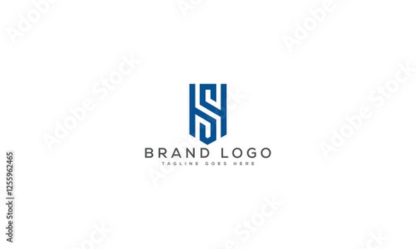 Fototapeta letter HS logo design vector template design for brand.